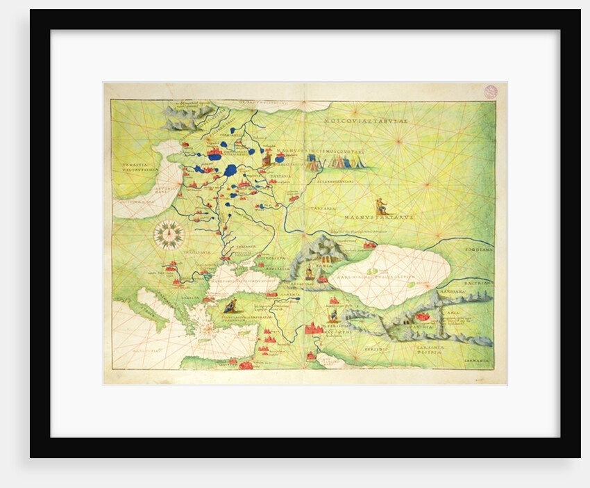 Europe and Central Asia, from an Atlas of the World in 33 Maps, Venice, 1st September 1553 by Battista Agnese