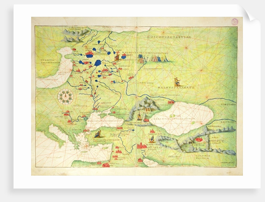 Europe and Central Asia, from an Atlas of the World in 33 Maps, Venice, 1st September 1553 by Battista Agnese