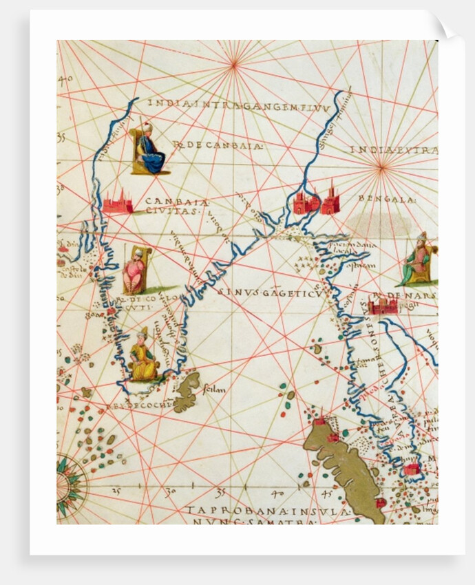 India and Malaysia by Battista Agnese