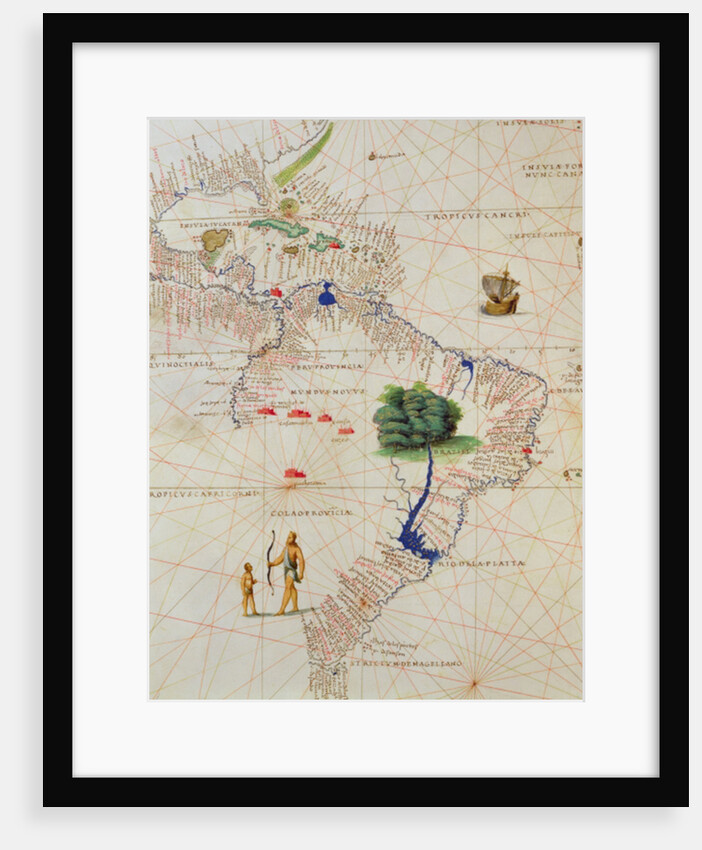 South America, from an Atlas of the World in 33 Maps, Venice, 1st September 1553 by Battista Agnese