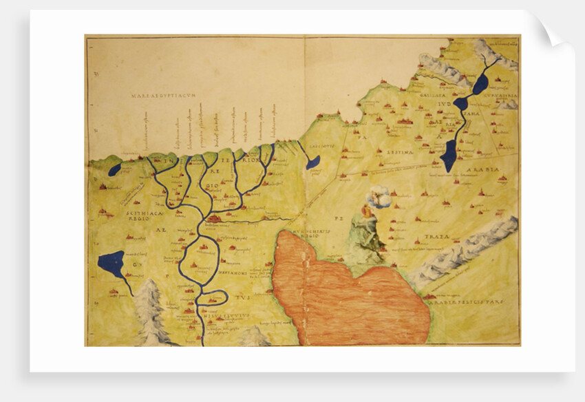 The Middle East, from an Atlas of the World in 33 Maps, Venice, 1st September 1553 by Battista Agnese
