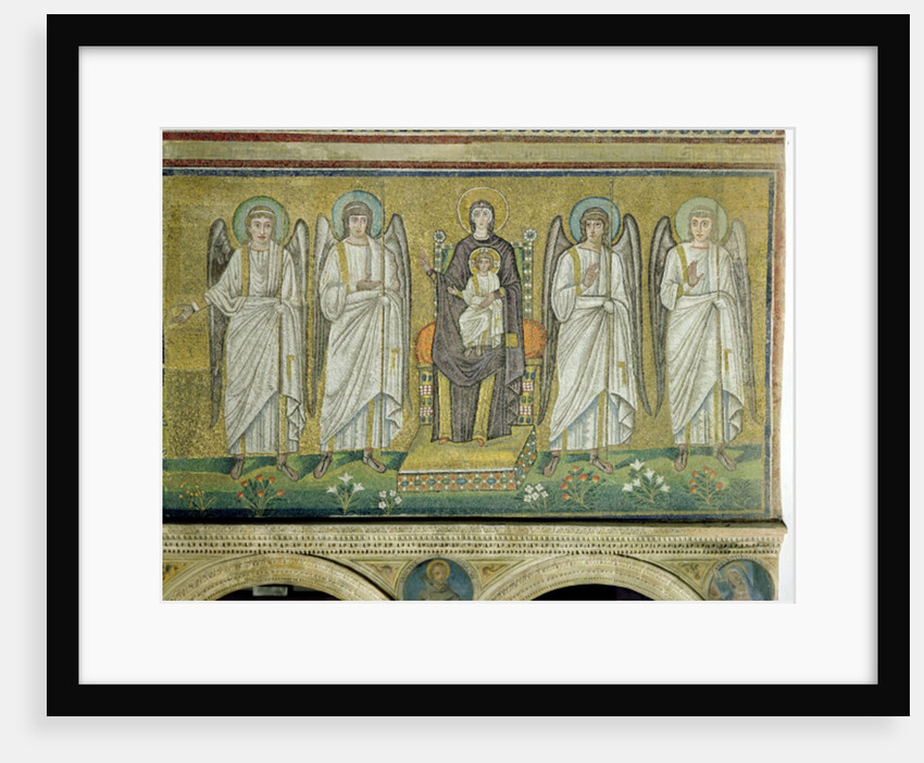 Madonna and Child enthroned and flanked by angels by Byzantine School
