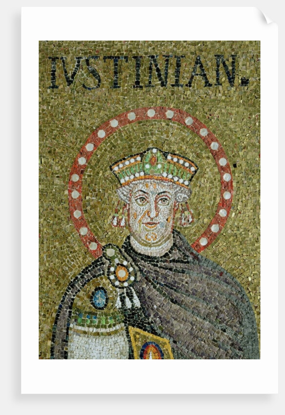 The face of Justinian by Byzantine School