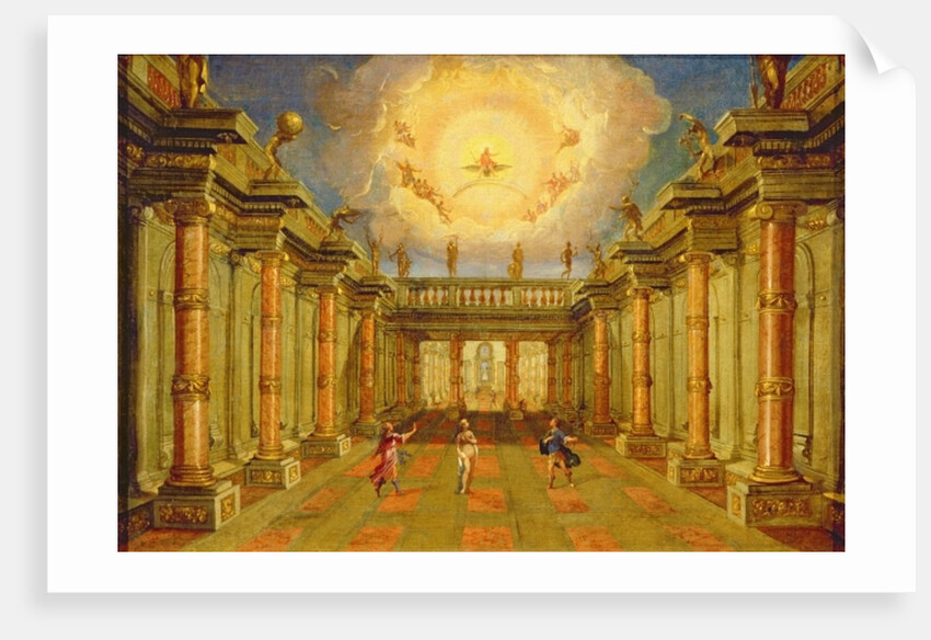 Act II, scene X: the courtyard of the King of Naxos by Giacomo Torelli
