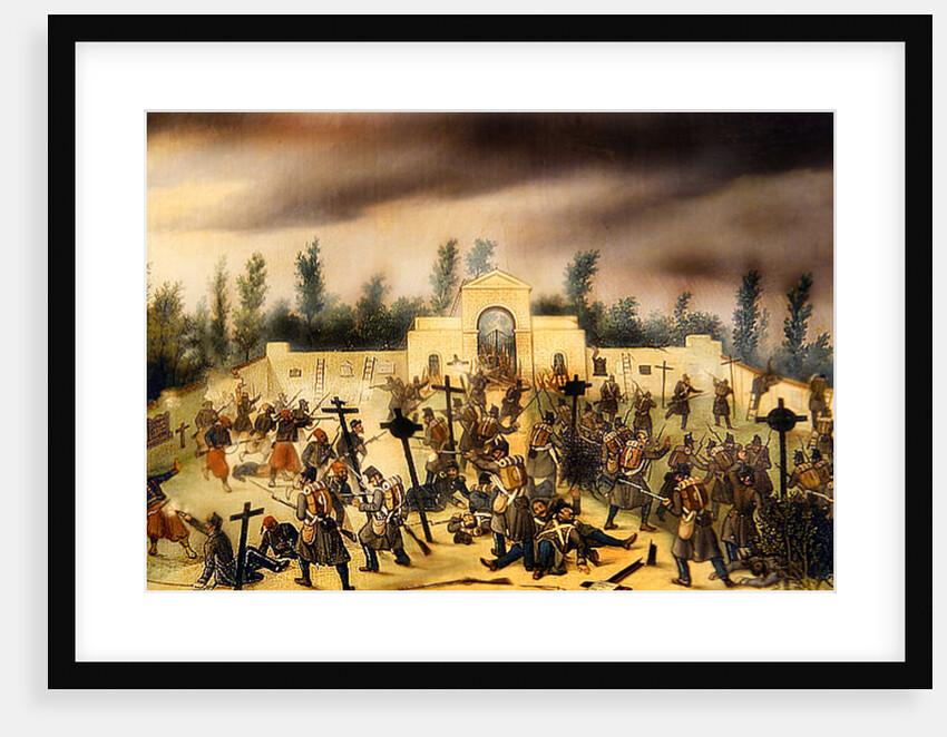 Scene from the Battle of Solferino: Fighting in the Cemetery by Antonio Spandri