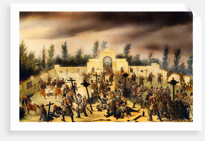 Scene from the Battle of Solferino: Fighting in the Cemetery by Antonio Spandri