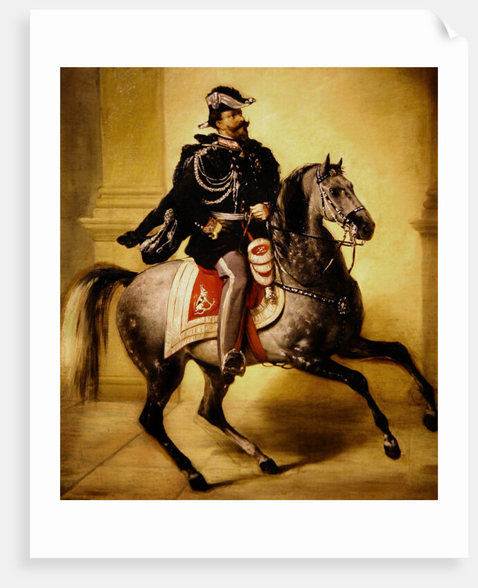 Equestrian Portrait of Victor Emmanuel II of Italy by Angelo Inganni
