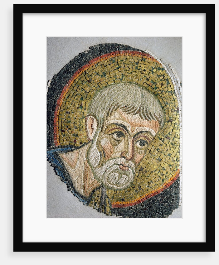 St. John the Baptist: Fragment of a mosaic from the Basilica Ursiana, the former Cathedral of Ravenna by Italian School