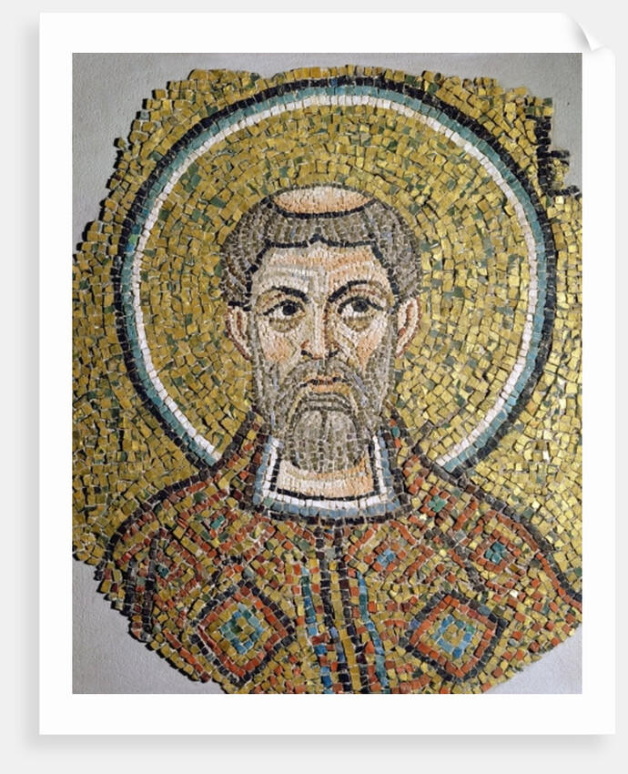 St. Ursicinus: Fragment of a mosaic from the Basilica Ursiana, the former cathedral of Ravenna by Italian School