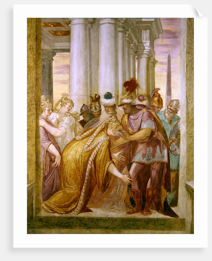 Central wall depicting Sophonisba requesting help from Massinissa by Giambattista (1526-78) Zelotti