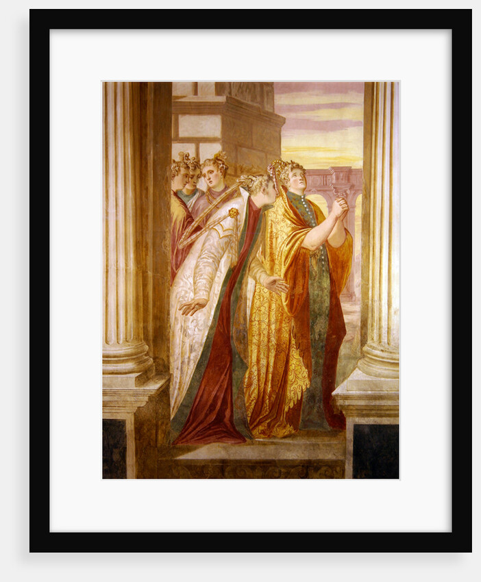 Left wall depicting Sophonisba crying by Giambattista (1526-78) Zelotti