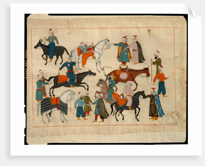Ms. cicogna 1971, miniature from the 'Memorie Turchesche' depicting horse traders by Venetian School