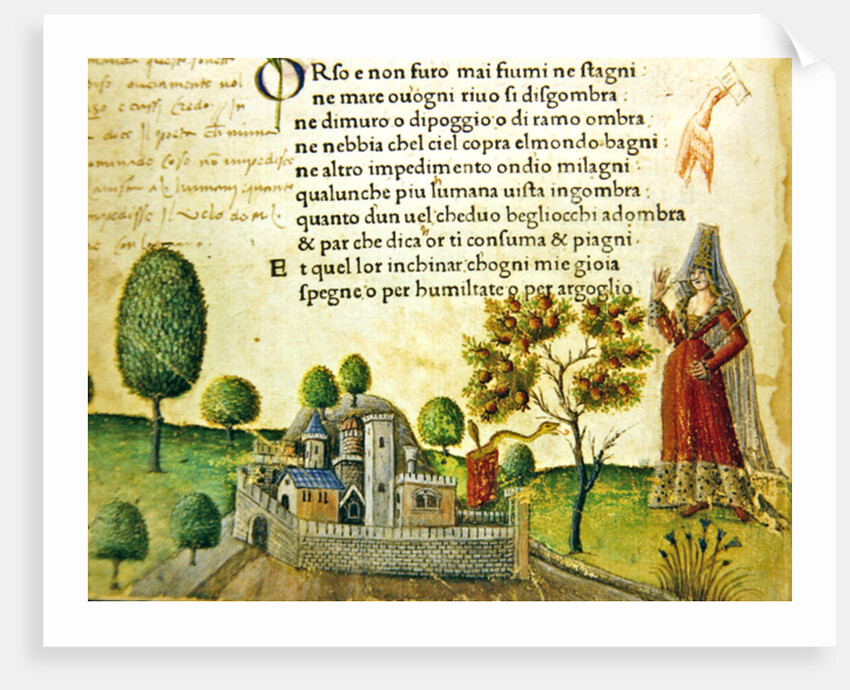 Fol. 17v, 'Orso e non furo mai fiumi ne stagni' by Italian School