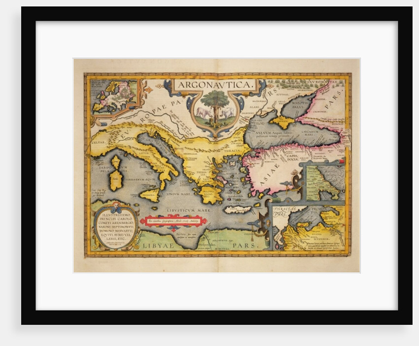 Map of the Voyage of the Argonauts by Abraham Ortelius
