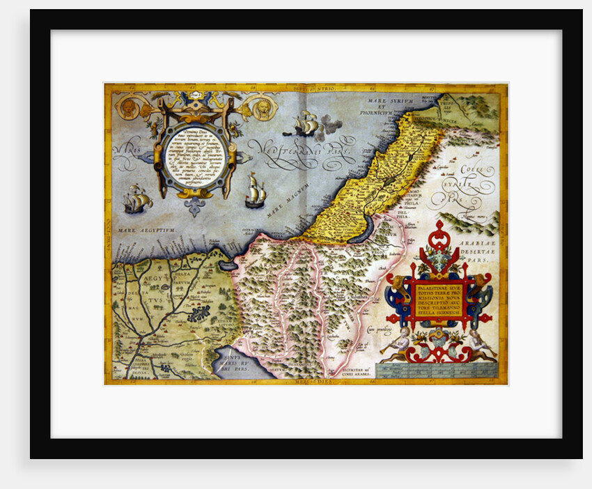 Palestine and the Promised Land by Abraham (after) Ortelius