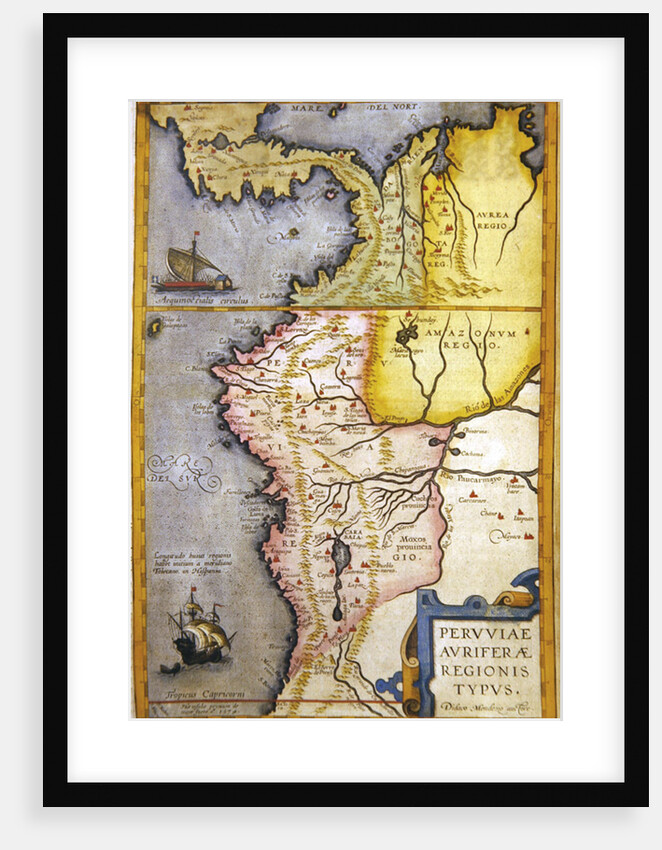 Map of the gold-bearing regions in Peru by Joan Blaeu