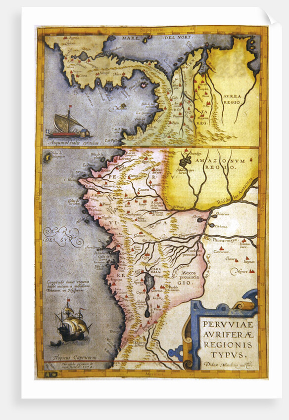 Map of the gold-bearing regions in Peru by Joan Blaeu