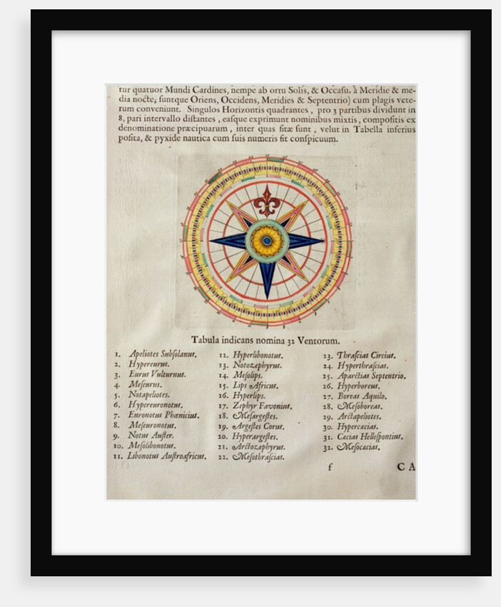 Wind rose with the 32 winds ofthe world by Joan Blaeu