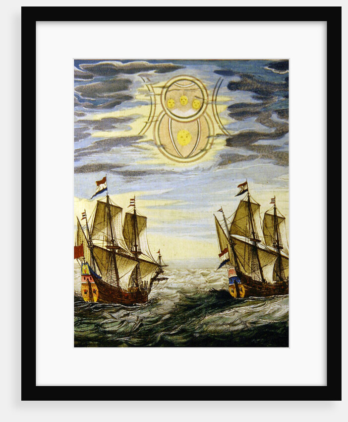 The sun and the stars guiding the sailors on their way by Joan Blaeu