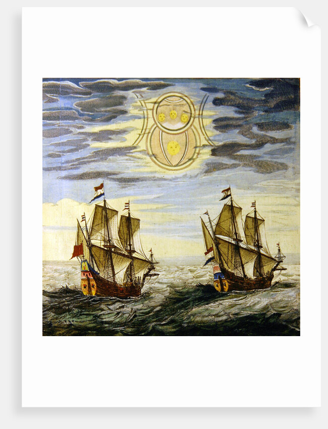 The sun and the stars guiding the sailors on their way by Joan Blaeu