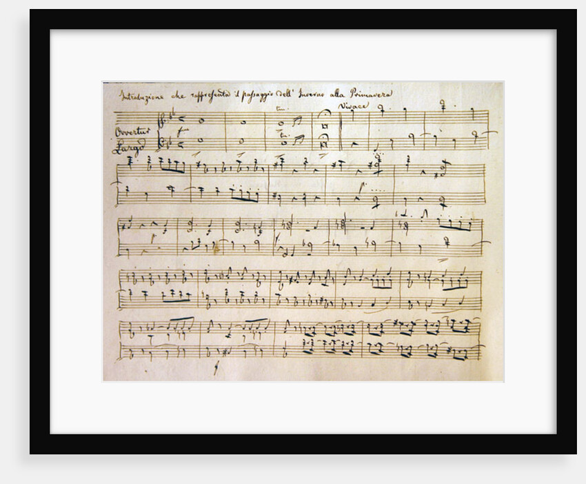 Ouverture from the score of 'Spring' by Joseph Haydn