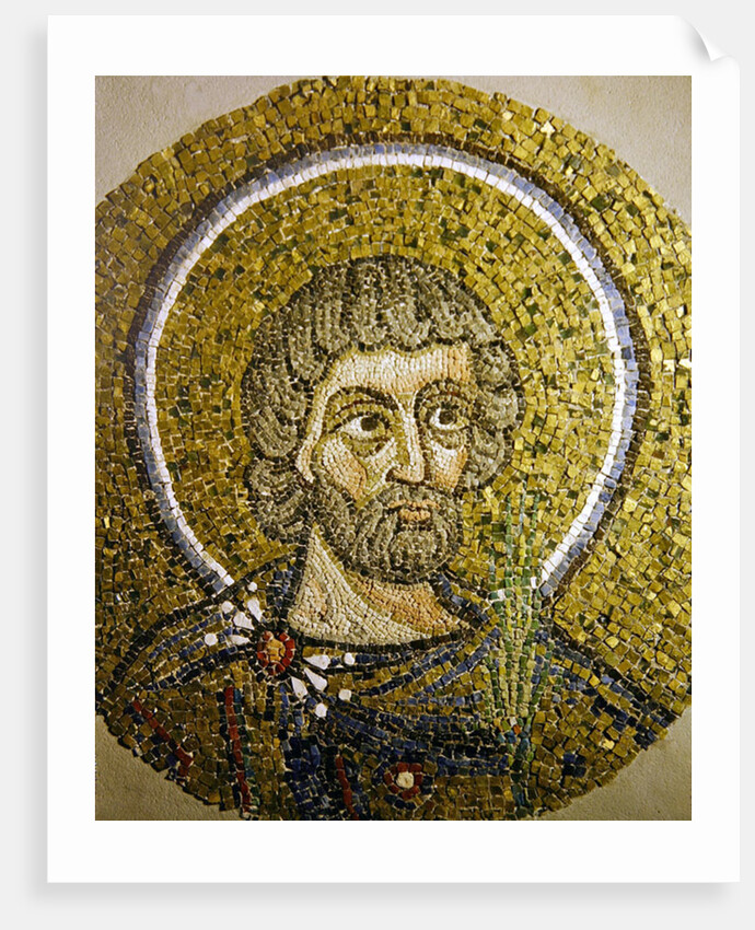 Saint Barbaziano: Fragment of a mosaic from the Basilica Ursiana, the former Cathedral of Ravenna by Italian School