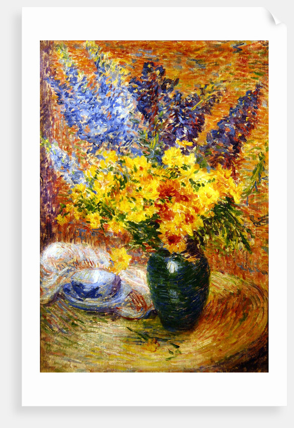 Delphiniums and Chrysanthemums by Anna Boch