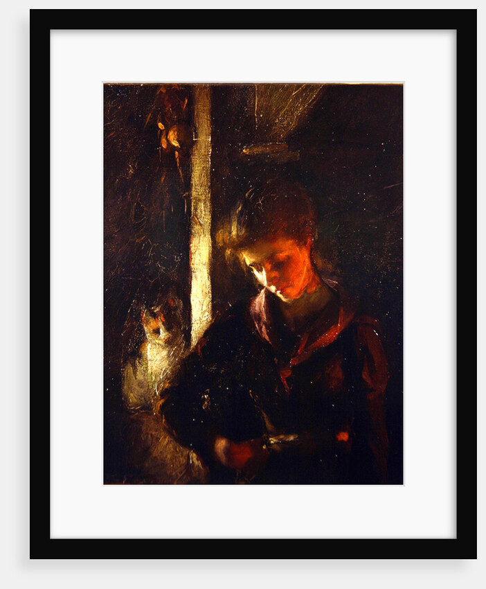 By the Fireside by Frank Bramley