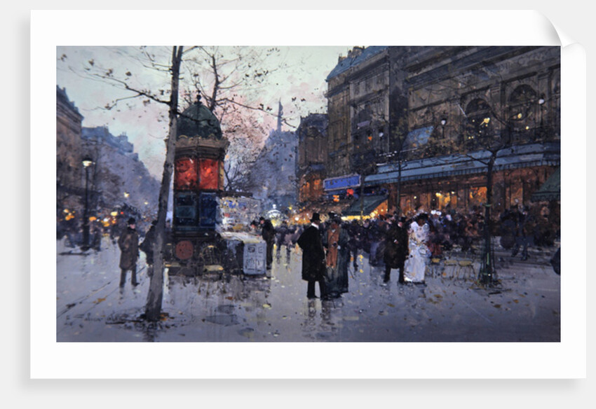 Paris street scene by Eugene Galien-Laloue