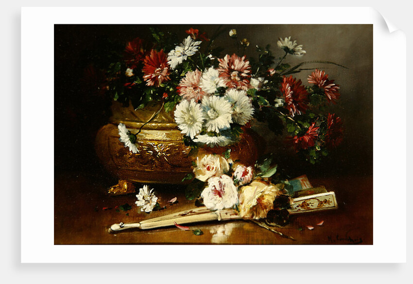 Still Life with a Fan by Eugene Henri Cauchois