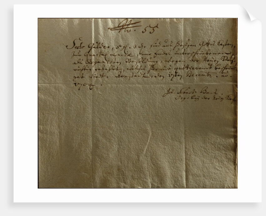 Remuneration Receipt, 17th December, 1704 by Johann Sebastian Bach
