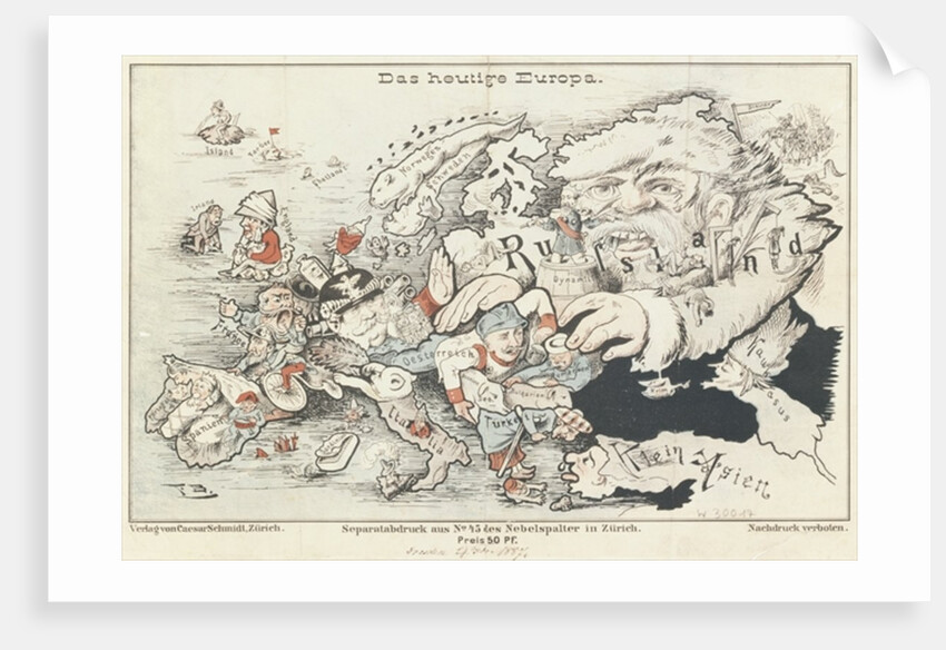 Today's Europe, 1887 by German School