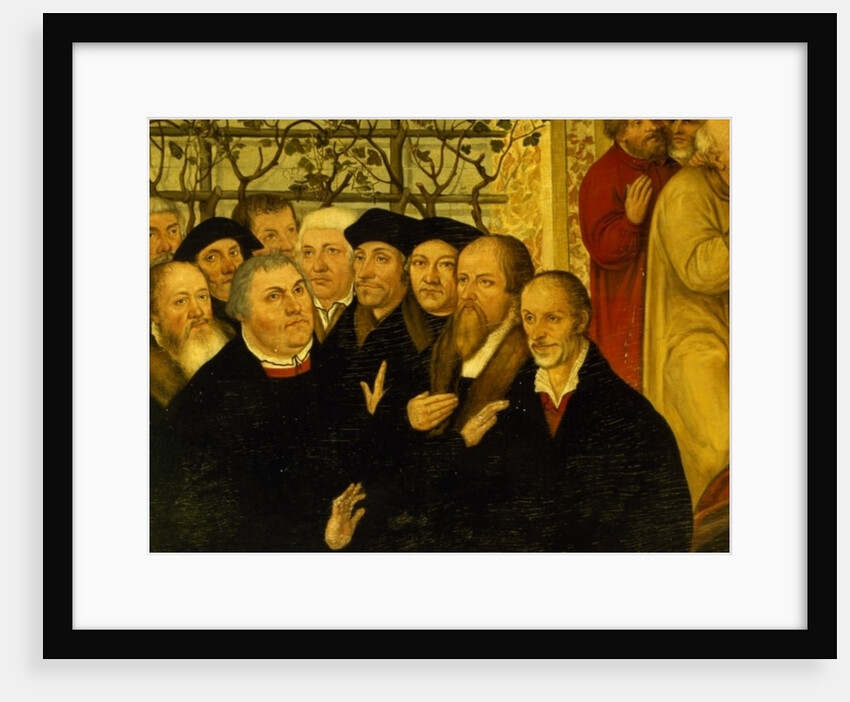 Epitaph of Meienburg's Mayor showing the reformers' group with Martin Luther by Lucas the Younger (after) Cranach