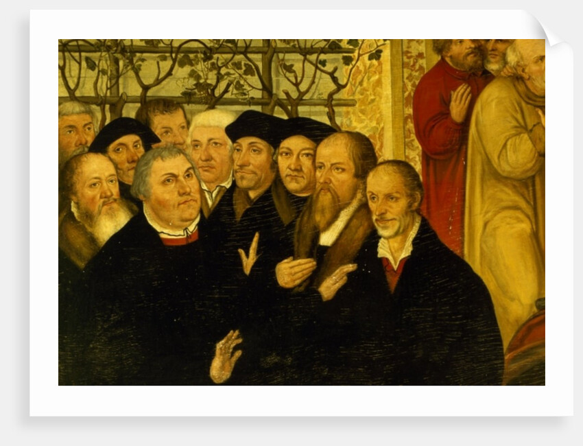 Epitaph of Meienburg's Mayor showing the reformers' group with Martin Luther by Lucas the Younger (after) Cranach