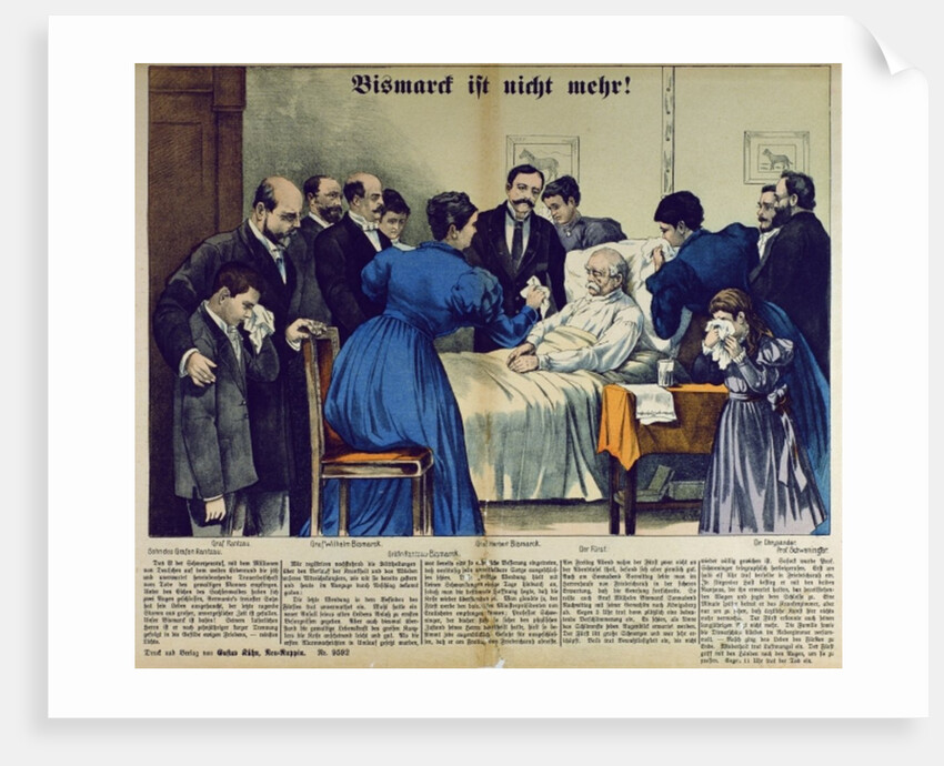 Bismarck's Death in Friedrichsruh on the 30th July, 1898 by German School