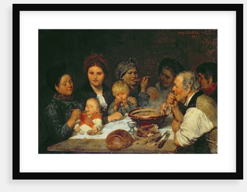 Labourers at a Table, Thueringen, 1875 by Otto Edmund Guenther