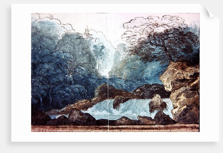 Waterfall in a wood, set design for a production of 'Undine', by Karl Friedrich Schinkel