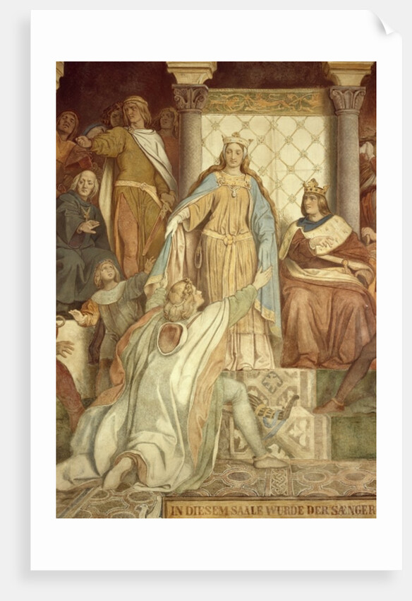 Detail of Der Saengerkreis, Wartburg Castle, c.1845/55 by Moritz Ludwig von Schwind