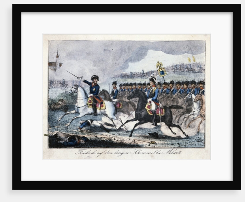 Frederick the Great on his White Horse near Molwitz, 1741 by German School