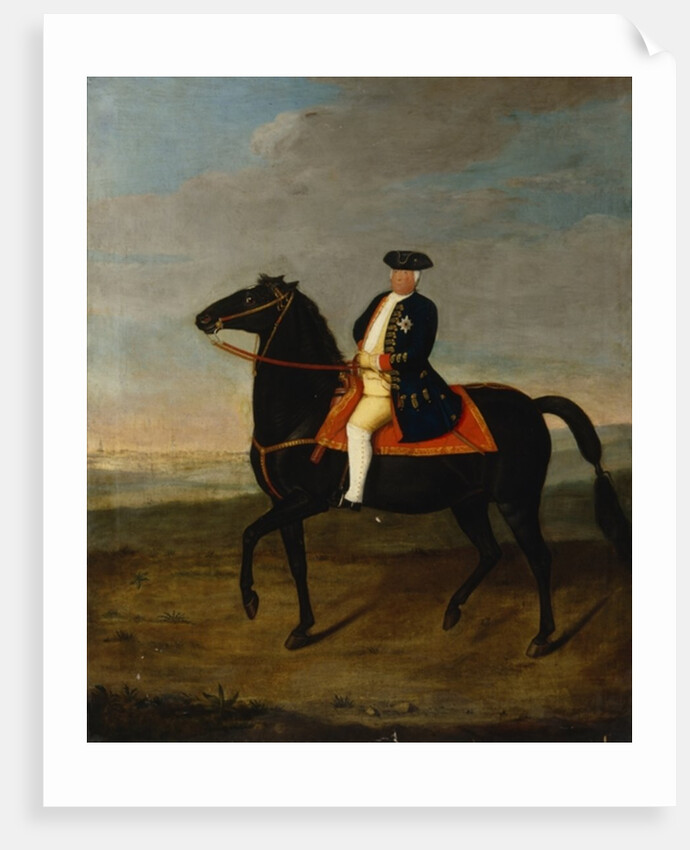 King Frederick William I on Horseback with Potsdam in the background, c.1735 by School German