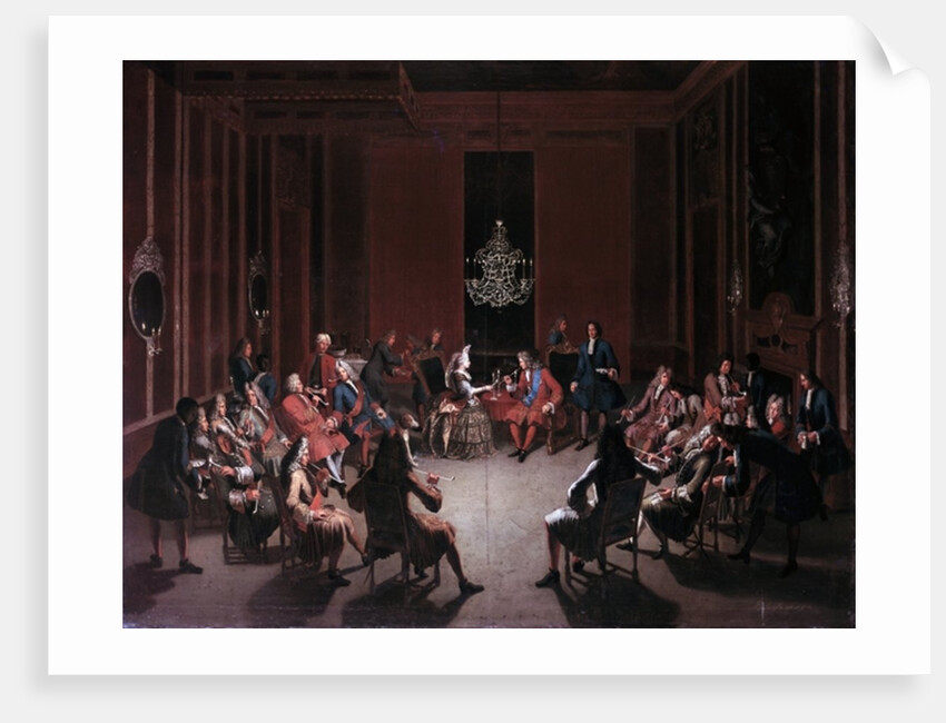 Frederick I's Tobacco College in the Berliner Castle's Cloth of Gold Chamber, c.1710 by Paul Carl Leygebe