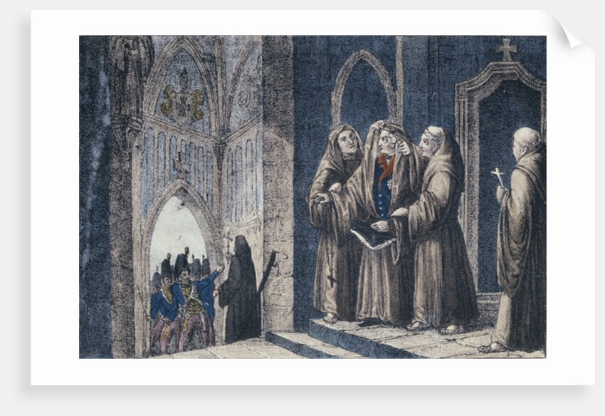 The Monks covering the King with a drape in the Camenz Convent by School German