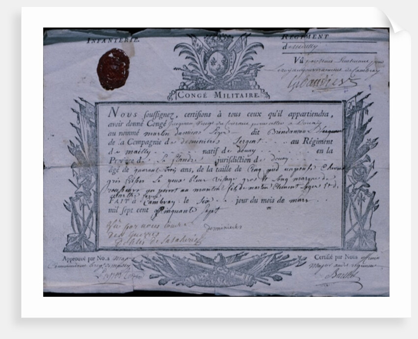 Permit for the Battle of Rossbach, 1757 by German School