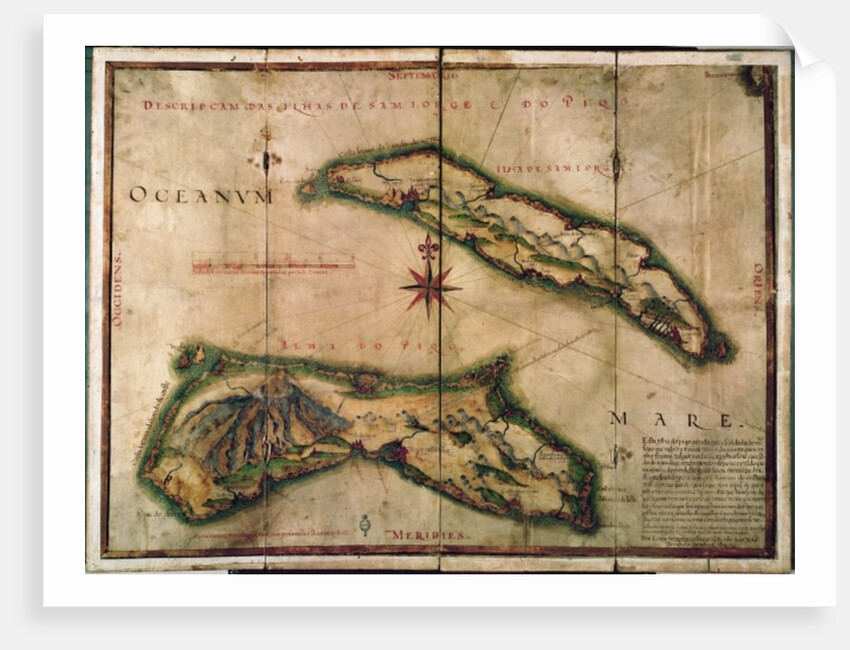 Geographic Map of the Azores, 1587 by Portuguese School