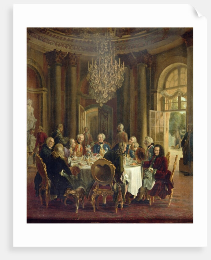 Dinner table at Sanssouci, 1850 by Adolph Friedrich Erdmann von Menzel