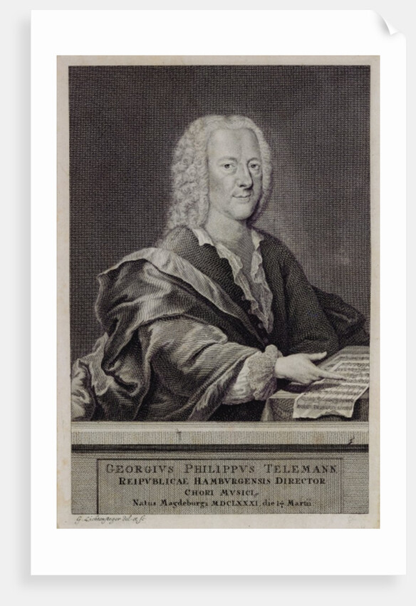 Portrait of Georg Philipp Telemann by Georg Lichtensteger