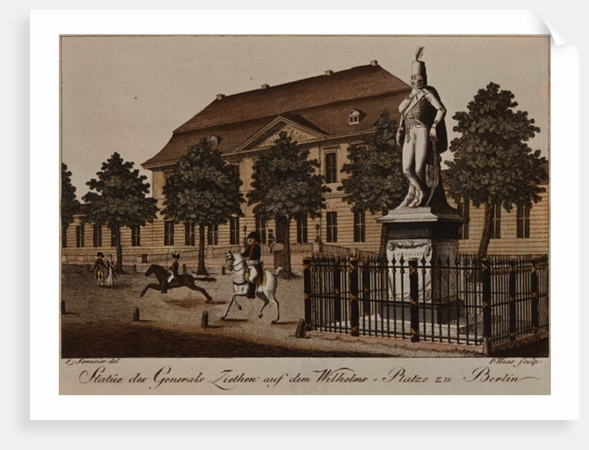 Statue of General von Ziethen in Wilhelm Platz, Berlin by School German