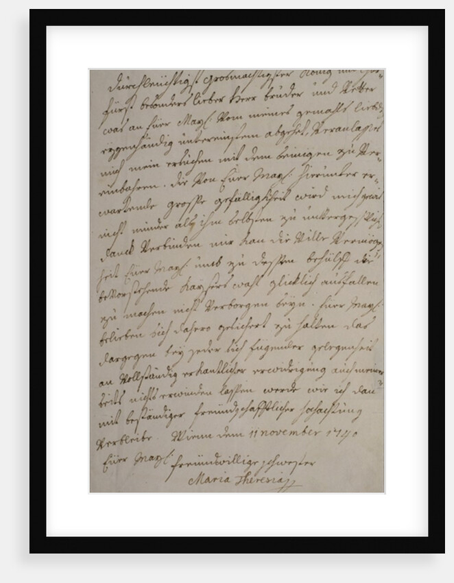 A letter from Maria Theresa to King Frederick II asking for his support for the imperial election of her husband Francis I, 11th November 1740 by Maria Theresa of Austria