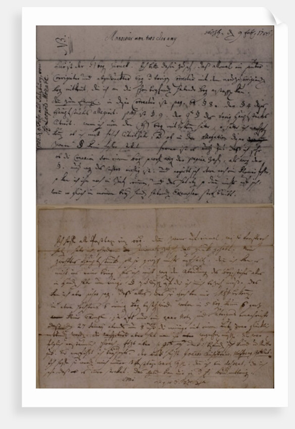 Letter from Leopold Mozart informing J.J. Lotter of the birth of his son, Amadeus Mozart, 9th February 1756 by Leopold Mozart