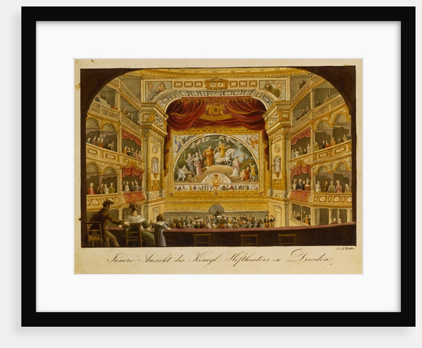 The interior of the royal theatre at Dresden, c.1845 by J.C.A. Richter